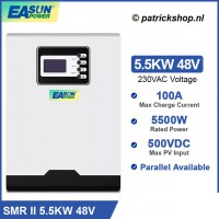 EASUN 5500W 48V hybride omvormer - Netstroom - MPPT regelaar - Zonnepanelen regelaar - Accu's - 230VAC